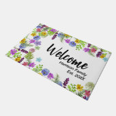 Floral familienaam vastgesteld Jaar Schattige Outd Deurmat (Schuin)