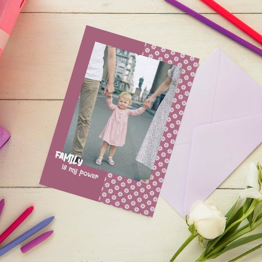 Floral familie's Day aangepaste foto Vakantie Kaar Feestdagenkaart