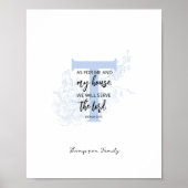 Floral Family Name Sign Bible verse Joshua 24:15 Poster (Voorkant)