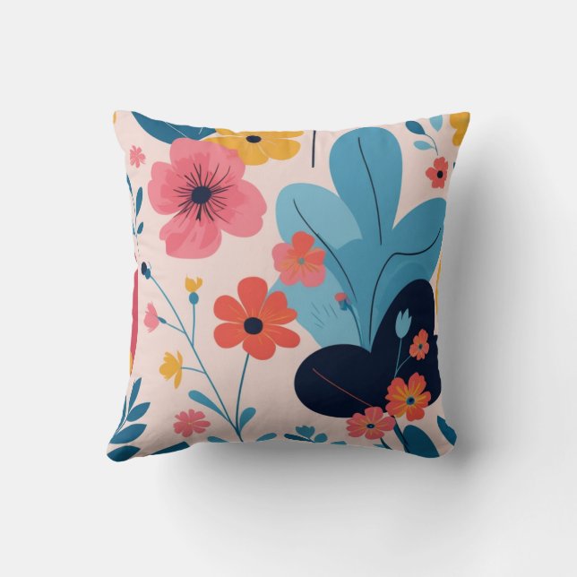 Floral Family Pillow – Bright and Cheerful Gift  Kussen (Achterkant)