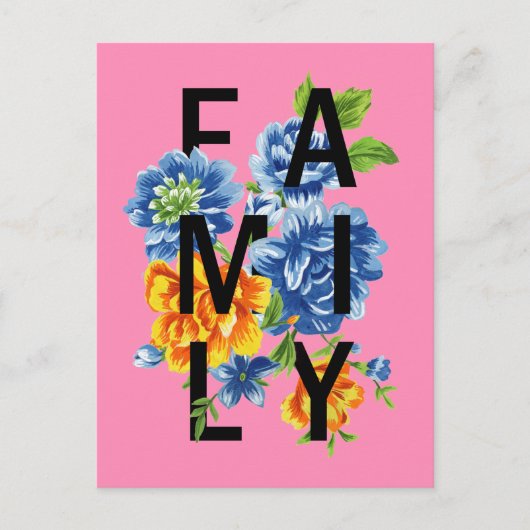 Floral Family Quote Briefkaart (Voorkant)