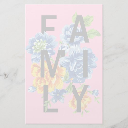 Floral Family Quote Briefpapier (Voorkant)