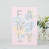Floral Family Quote Briefpapier (Staand voorkant)