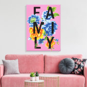 Floral Family Quote Canvas Afdruk (Insitu (Woonkamer))