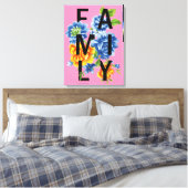 Floral Family Quote Canvas Afdruk (Insitu (Slaapkamer))