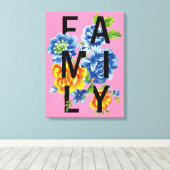 Floral Family Quote Canvas Afdruk (Insitu (Houten vloer))