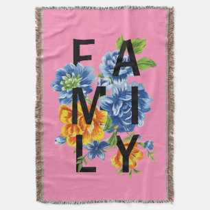 Floral Family Quote Deken