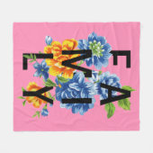 Floral Family Quote Fleece Deken (Voorkant (Horizontaal))