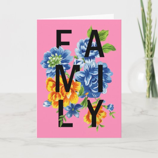 Floral Family Quote Kaart (Voorkant)
