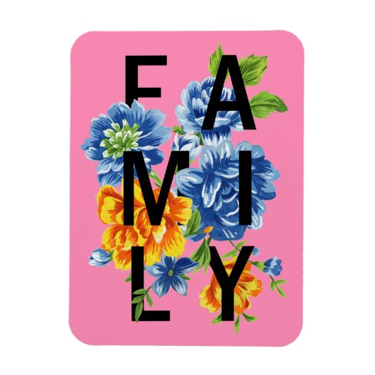 Floral Family Quote Magneet (Verticaal)