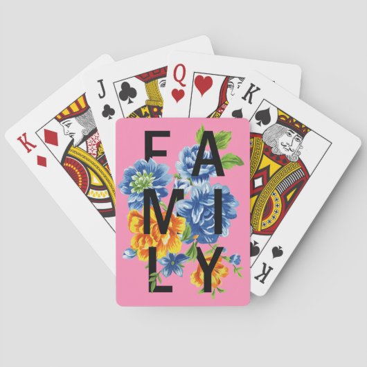 Floral Family Quote Pokerkaarten (Achterkant)
