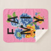 Floral Family Quote Sherpa Deken (Voorkant (horizontaal))