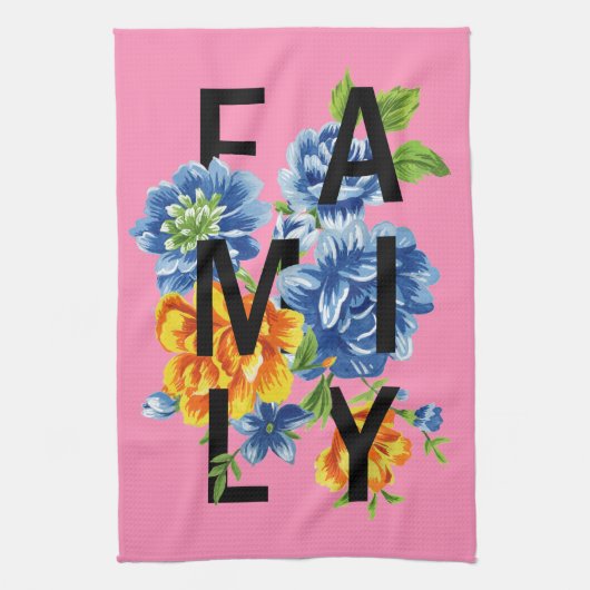 Floral Family Quote Theedoek (Verticaal)