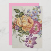 Floral Fancy Bedankkaart (Voorkant / Achterkant)