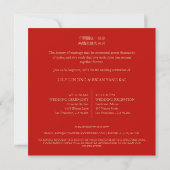 Floral Fancy Chinese Double Happiness Symbol Kaart (Achterkant)