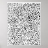 Floral Fancy Coloring Poster (Voorkant)
