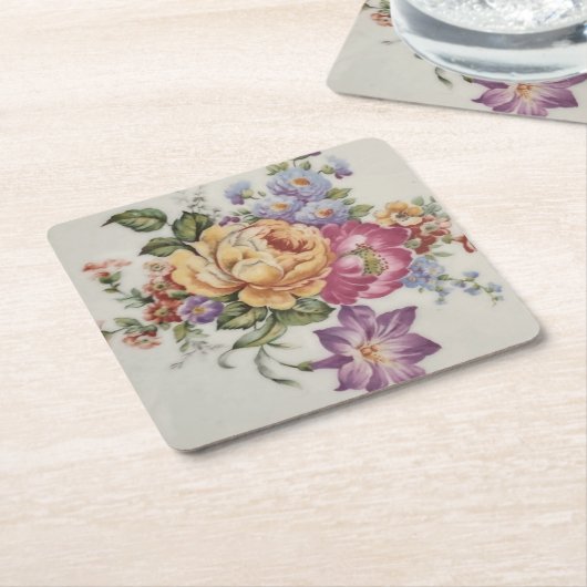 Floral Fancy Kartonnen Onderzetters (Schuin)