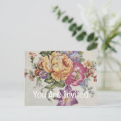 Floral Fancy Uitnodiging Briefkaart (Staand voorkant)