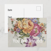 Floral Fancy Uitnodiging Briefkaart (Voorkant / Achterkant)