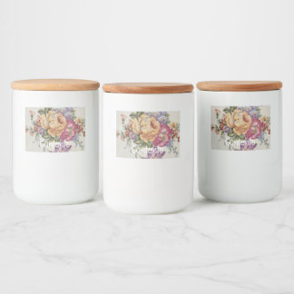 Floral Fancy Voedselcontainer Etiket
