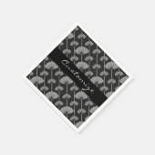 Floral Fans Napkins Black & White Servet (Hoek)