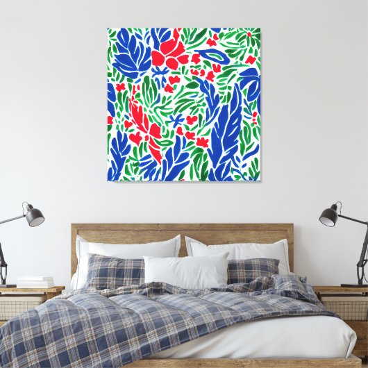 Floral Fantasia: Matisse's Garden of Dreams Canvas Afdruk (Insitu (Slaapkamer))