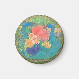 Floral Fantasia: Peacocks in Bloom Magneet