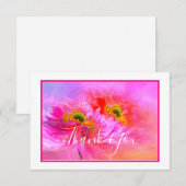 Floral fantasie bedankt je kaart (Voorkant / Achterkant)