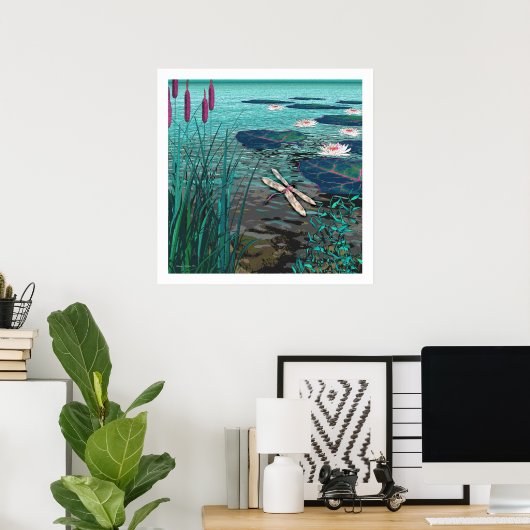 Floral Fantasy 4 Poster (Thuiskantoor)