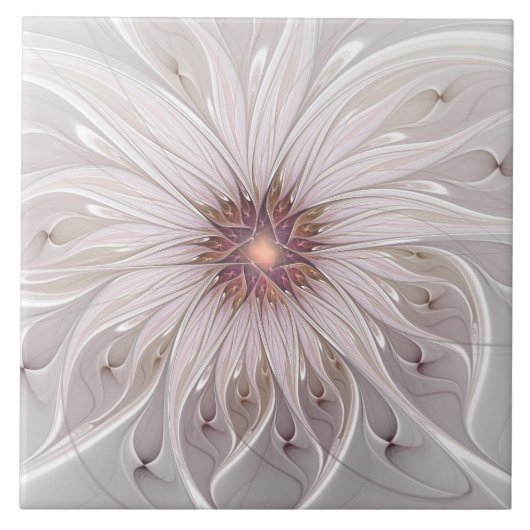Floral Fantasy, Abstract Modern Pastel Flower Tegeltje (Voorkant)