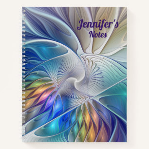 Floral Fantasy, Abstracte fractal Art Flower Notitieboek