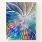Floral Fantasy, Abstracte fractal Art Flower Notitieboek (Achterkant)
