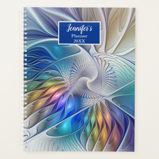 Floral Fantasy, Abstracte fractal Art Flower Planner (Voorkant)