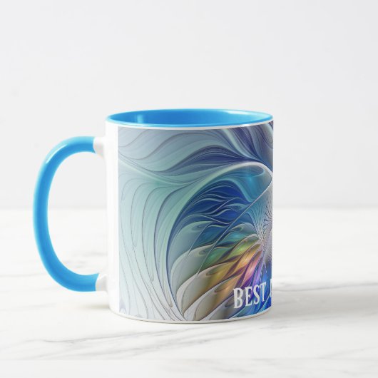 Floral Fantasy, Abstracte fractale bloem Beste mam Mok (Links)