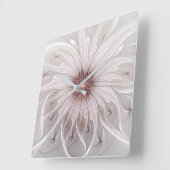 Floral Fantasy, Abstracte Modern Pastel Vloer Vierkante Klok (Hoek)