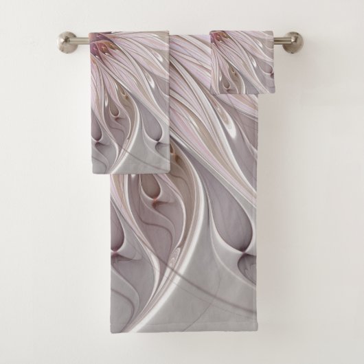 Floral Fantasy, Abstracte moderne deegbloem Bad Handdoek (Insitu)