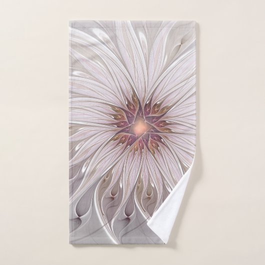 Floral Fantasy, Abstracte moderne deegbloem Bad Handdoek (Handdoek)