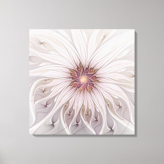 Floral Fantasy, Abstracte moderne deegbloem Canvas Afdruk (Voorkant)