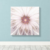 Floral Fantasy, Abstracte moderne deegbloem Canvas Afdruk (Insitu (Houten vloer))