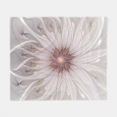 Floral Fantasy, Abstracte moderne deegbloem Fleece Deken (Voorkant (Horizontaal))