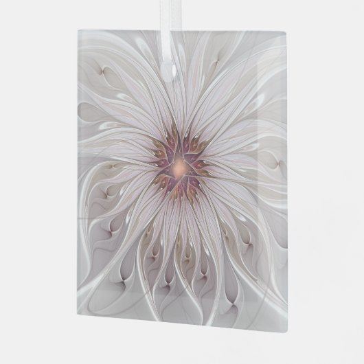 Floral Fantasy, Abstracte moderne deegbloem Glas Ornament (Voorkant links)
