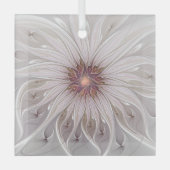 Floral Fantasy, Abstracte moderne deegbloem Glas Ornament (Voorkant)