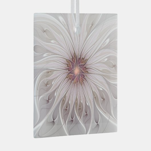 Floral Fantasy, Abstracte moderne deegbloem Glas Ornament (Voorkant Rechts)