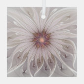 Floral Fantasy, Abstracte moderne deegbloem Glas Ornament (Achterkant)