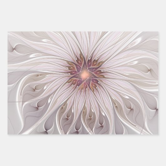 Floral Fantasy, Abstracte moderne deegbloem Inpakpapier Vel (Voorkant 3)