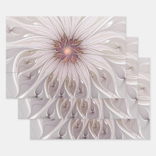 Floral Fantasy, Abstracte moderne deegbloem Inpakpapier Vel