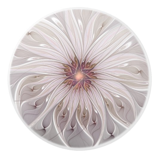 Floral Fantasy, Abstracte moderne deegbloem Keramische Knop (Voorkant)