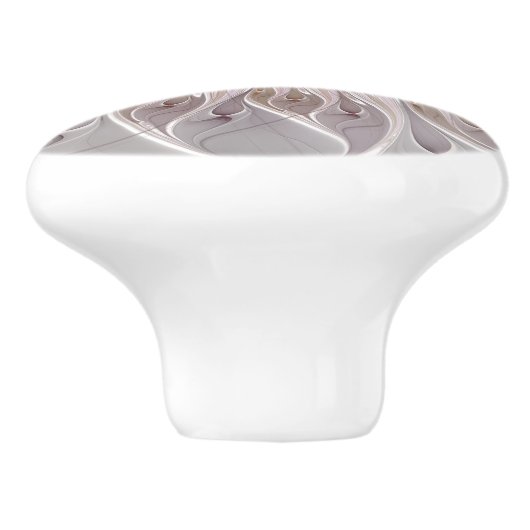 Floral Fantasy, Abstracte moderne deegbloem Keramische Knop (Zijkant)