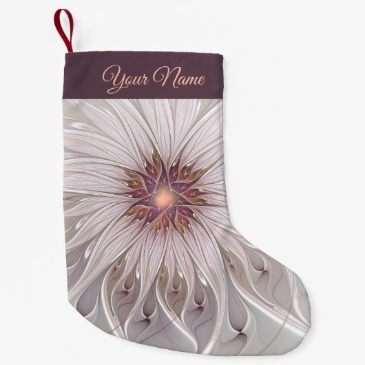 Floral Fantasy, Abstracte moderne deegbloem Kleine Kerstsok (Voorkant)