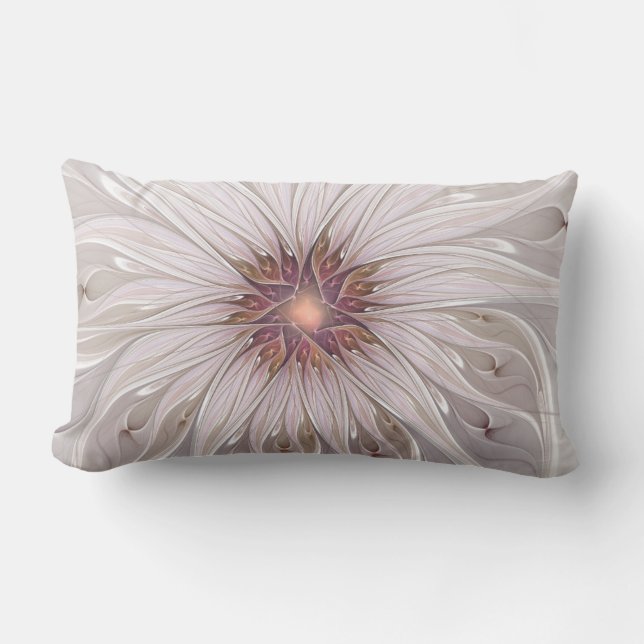 Floral Fantasy, Abstracte moderne deegbloem Kussen (Voorkant)